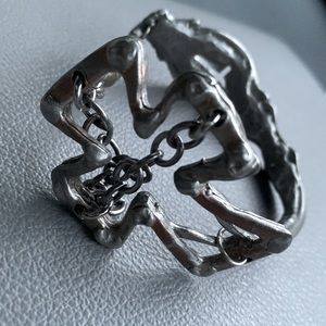 Antique two toned cross magnetic bracelet